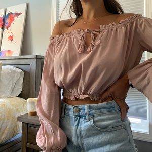 Blush off-the-shoulder top